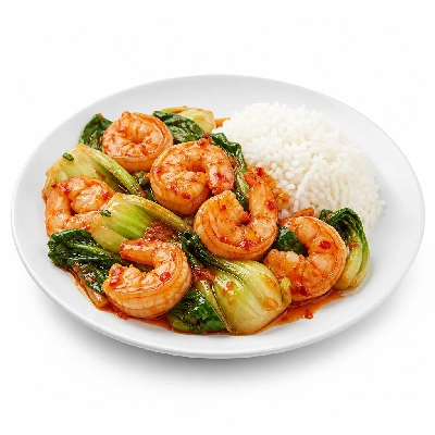 HelloFresh Speedy Chili Shrimp Stir-Fry with Bok Choy and Jasmine Rice