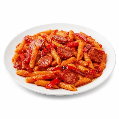 HelloFresh Spicy Chorizo & Tomato Penne with Charred Red Pepper