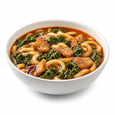 HelloFresh Spicy Pork and Kale Soup with Udon Noodles Ginger Thai Chili