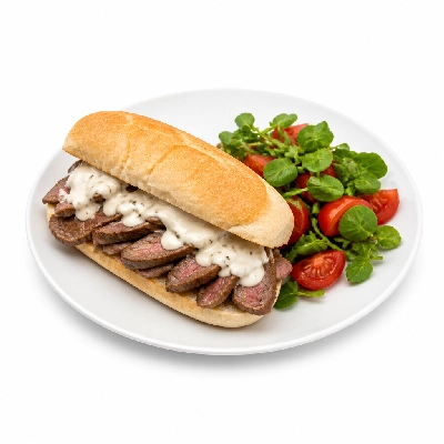 HelloFresh Steak Sandwiches with Horseradish Cream & Tomato-Watercress Salad
