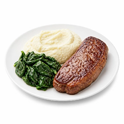 HelloFresh Strip Steak Florentine with Sauteed Spinach and Cauliflower Mash
