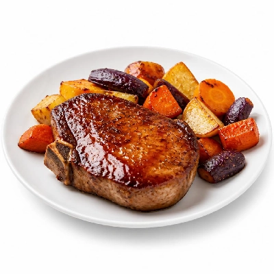 HelloFresh Sugar-Sweet Pork Chops with Mixed Root Veggies