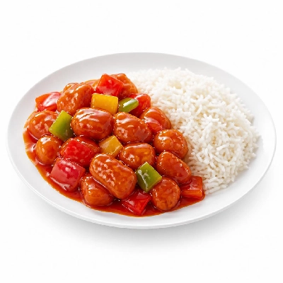HelloFresh Sweet and Sour Pork with Bell Peppers Jasmine Rice