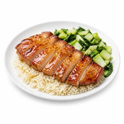 HelloFresh Sweet 'N' Savory Apricot Pork Chops over Ginger Rice with Marinated Bok Choy Salad