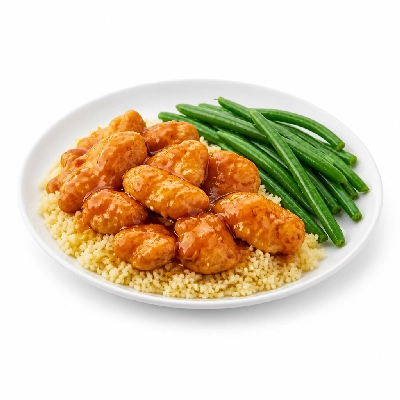 HelloFresh Sweet 'N' Spicy Apricot Chicken with Lemony Couscous and Green Beans