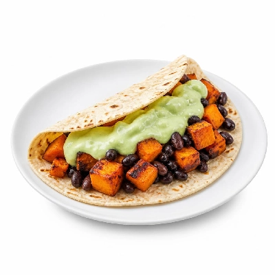 HelloFresh Sweet Potato and Black Bean Tacos with Avocado Crema
