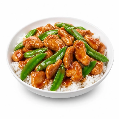 HelloFresh Teriyaki Chicken Stir-Fry with Snow Peas over White Rice