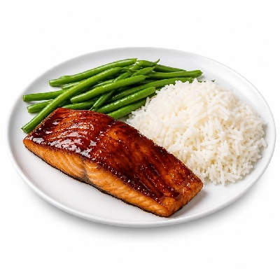 HelloFresh Teriyaki Salmon with Green Beans and Jasmine Rice