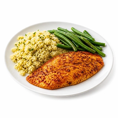 HelloFresh Tex-Mex Tilapia with Cilantro Lime Couscous and Green Beans