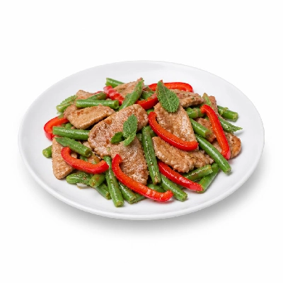 HelloFresh Thai Pork Stir-Fry with Green Beans Red Pepper and Mint