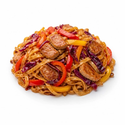 HelloFresh Thai-Spiced Pork and Rice Noodle Stir-Fry with Mini Bell Peppers and Red Cabbage