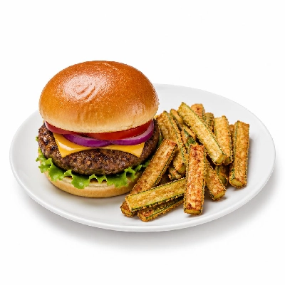 HelloFresh The Icon Burger with Crispy Zucchini Fries