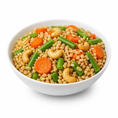 HelloFresh Toasted Brown Rice Bowl with Green Beans Carrots and Cashews