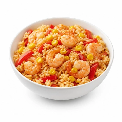 HelloFresh Toasted Thai Rice Bowl with Shrimp Sweet Corn and Red Bell Pepper