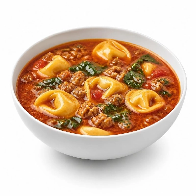 HelloFresh Tomato-y Tortelloni Soup with Baby Spinach and Sausage