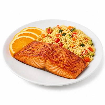 HelloFresh Turkish-Spiced Salmon with Oranges and Couscous Pilaf