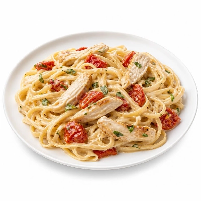 HelloFresh Tuscan Chicken Linguine with Roasted Tomato Basil and a Creamy Parmesan Sauce