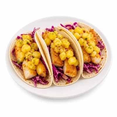 HelloFresh Tutti Frutti Fish Tacos with Pineapple Salsa and Red Cabbage Slaw