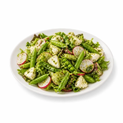 HelloFresh Ultimate Spring Salad with Radishes Snap Peas Pesto and Mozzarella