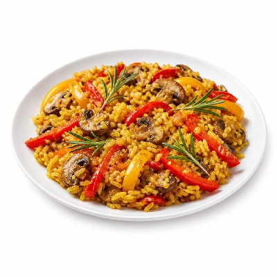 HelloFresh Vegetarian Paella with Sweet Peppers Mushrooms and Rosemary