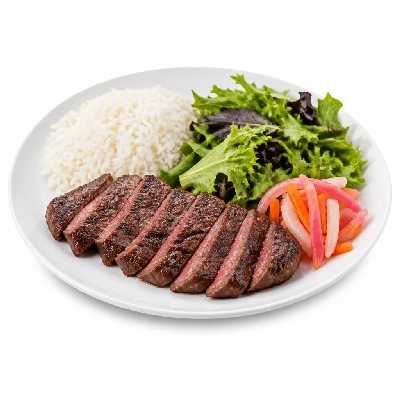 HelloFresh Vietnamese-Marinated Steak with Herb Salad Quick Pickled Veggies and Jasmine Rice