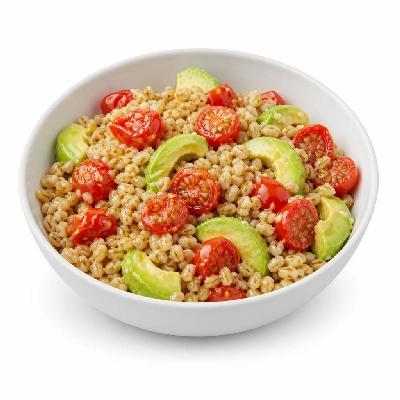 HelloFresh Warm Grain Salad with Barley Avocado & Burst Tomatoes