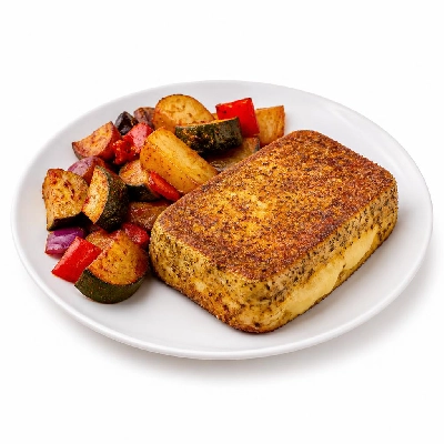 HelloFresh Za'atar Crusted Grilling Cheese with Sumac Roasted Veggies