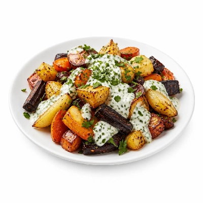 HelloFresh Za'atar-Roasted Root Veggies with Farro Yogurt and an Herb Gremolata