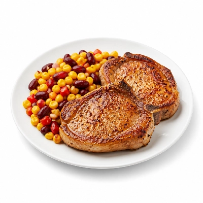HelloFresh Zesty Pork Chops with Summer Corn & Red Bean Salad