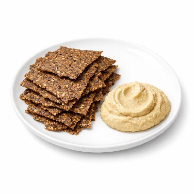 Herbed Flaxseed Crackers & Hummus