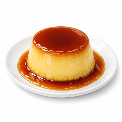 Homemade caramel custard flan