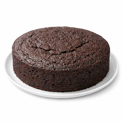 Homemade chocolate cake without frosting