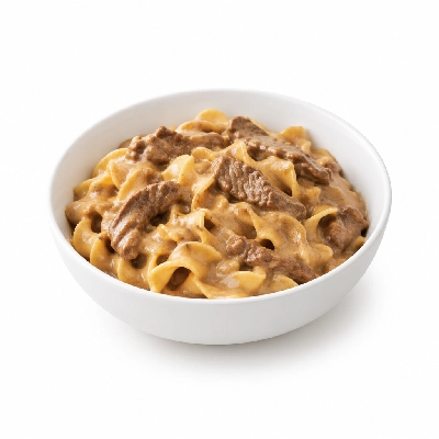 HomeTown Buffet Entrees Beef Stroganoff