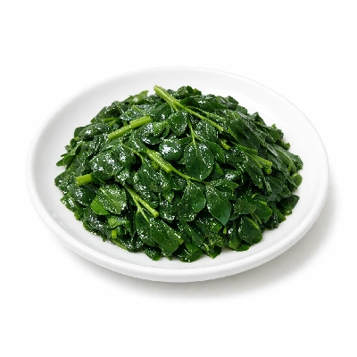 Horseradish-tree leafy tips cooked boiled drained with salt