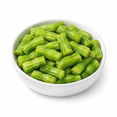 Horseradish-tree pods cooked boiled drained with salt