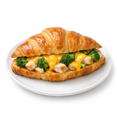 Hot pockets croissant chicken broccoli and cheddar stuffed sandwich frozen