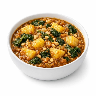 Hot & Sweet Pineapple, Kale & Peanut Stew