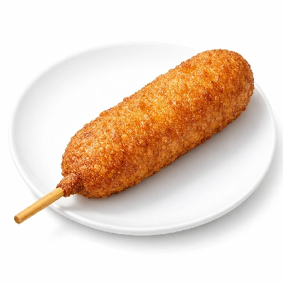 Hotdog with corn flour coating, corndog