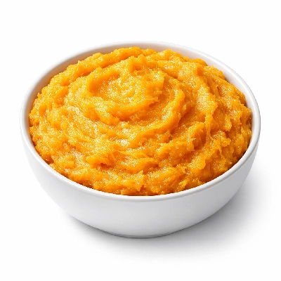 Hubbard squash boiled and mashed with salt