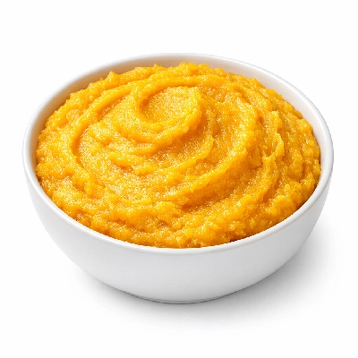 Hubbard squash boiled and mashed without salt