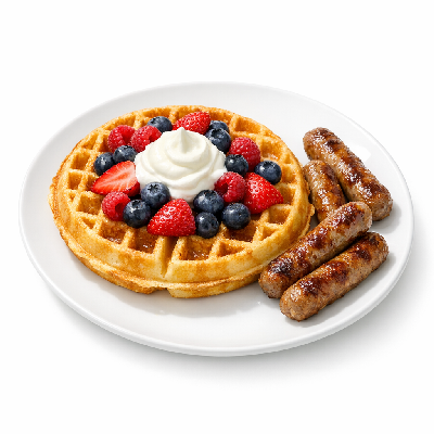 IHOP Create Your Own Belgian Waffle Combo Berries & Cream with Sausage