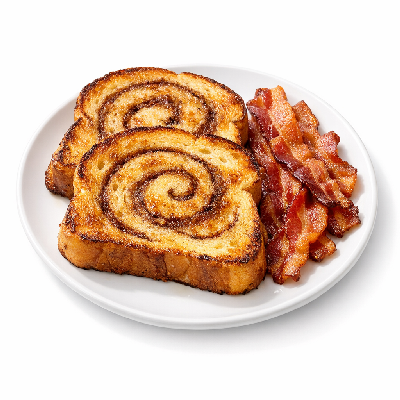 IHOP Create Your Own French Toast Combo Cinnamon Swirl Brioche with Bacon