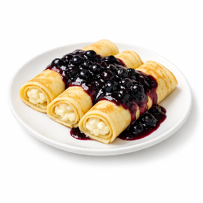IHOP Crepes Cheese Blintzes with Blueberry Topping