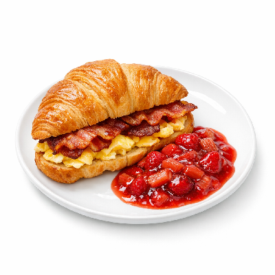 IHOP Criss-Croissants Bacon & Eggs Combo with Strawberry Rhubarb