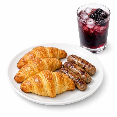 IHOP Criss-Croissants Regular Combo with Sausage Blackberry Lemonade