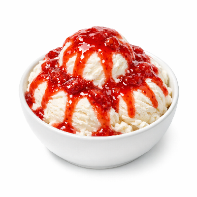 IHOP Delicious Desserts Ice Cream Sundae with Strawberry Topping