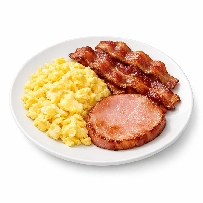 IHOP Egg Combos Bacon & Breakfast with Slice of Ham