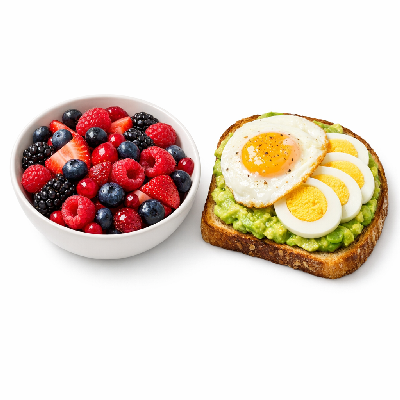 IHOP Fresh Berry Salad and Avocado Toast with Eggs