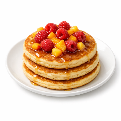 IHOP Hearty Omelettes Create Your Own (3) Raspberry & Peach Pancakes