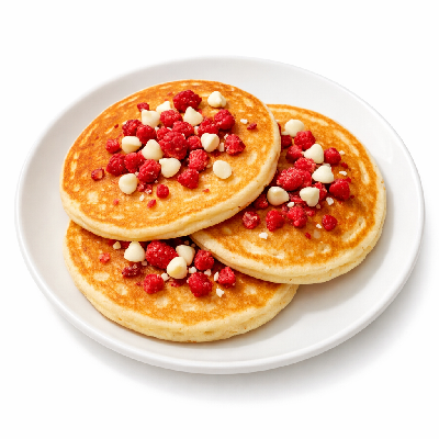 IHOP Hearty Omelettes Create Your Own (3) Raspberry White Chocolate Chip Pancakes